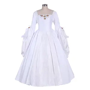 Tudor Queen Elizabeth Versailles Gothic Dancing Dress Anne Boleyn Girl White Wedding Dress Ball Gown Drama Custom