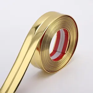 Multifunctional Wall Molding Trim & Corner Guards & Caulk Strip, Apply in Table Edge Door Frame Baseboard for Protection and Decoration, Shiny , 16.4ft x 0.8in