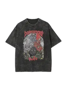Dark Fantasy Anime Fan Gift! Dorohedoro Inspired Tee,  Vintage Anime Gothic  Streetwear Washed Shirt, Perfect Gift,Cool Shirts,Graphic Washed Oversized Tees for Men & Women,Summer Round Neck Short Sleeve ,Sports Shirt,Workout T-shirt