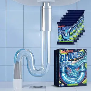 Fast-Acting Drain Cleaner Powder - Works in 15 Minutes, Unclogs Pipes Fast, Unclogs, Deodorizes & Prevents Blockages Drain Clog Remover