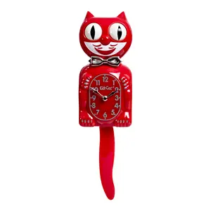 Original Kit-Cat Klock “Retro Red - Kitchen Edition” Limited Edition Novelty Moving Pendulum Wall Clock by California Clock Company - BC-58-RK