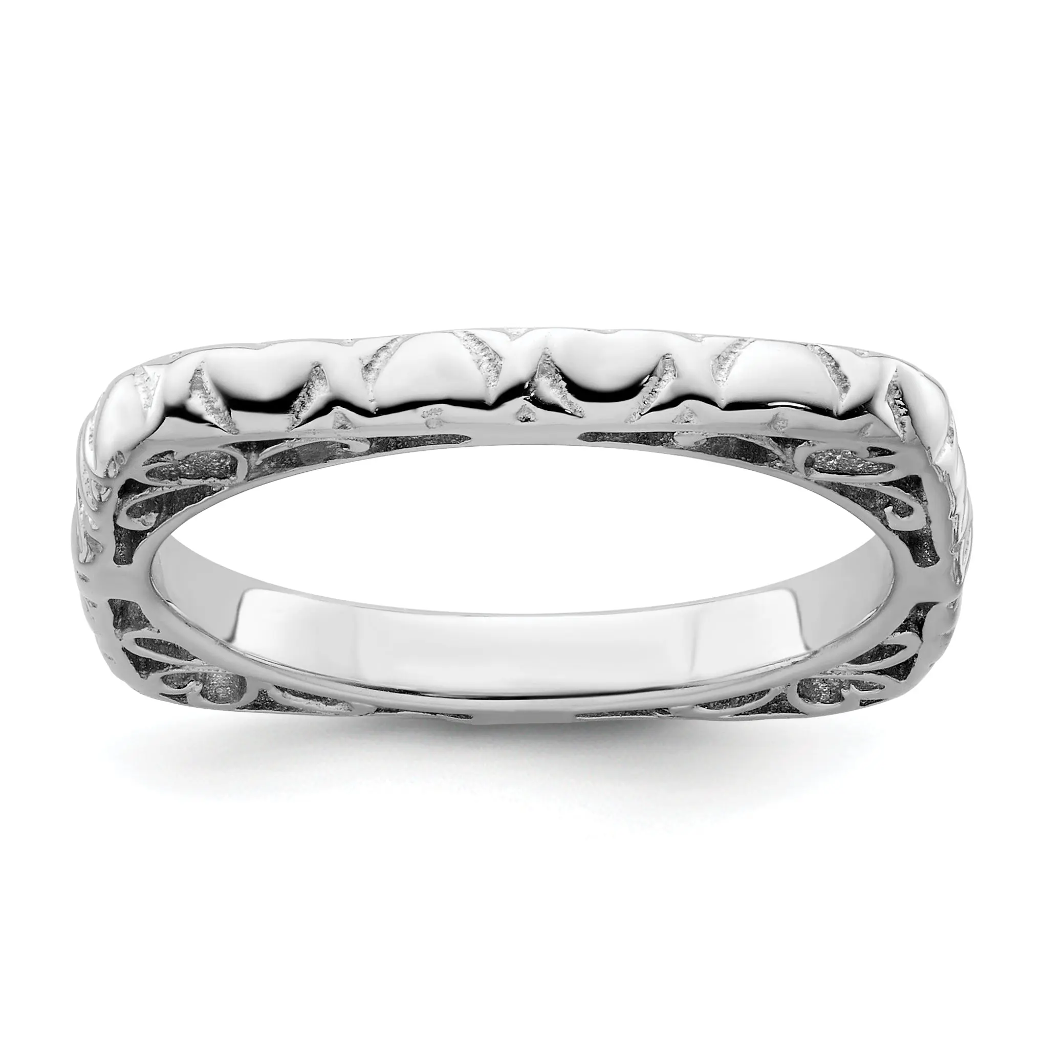 Stackable Square Ring in Sterling Silver