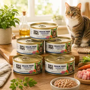 Grain-Free Wet Cat Food, 5 Packs of 5.5 oz Chicken Paté Boxes