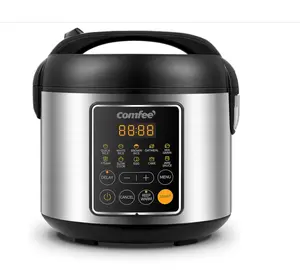 COMFEE' Rice Cooker, 4 Cups Uncooked, 8 Cups Cooked Slow Cooker, 2 Qt Small Multicooker with 10 Presets, Steamer & Grain Cooker, Non-Stick Inner Pot