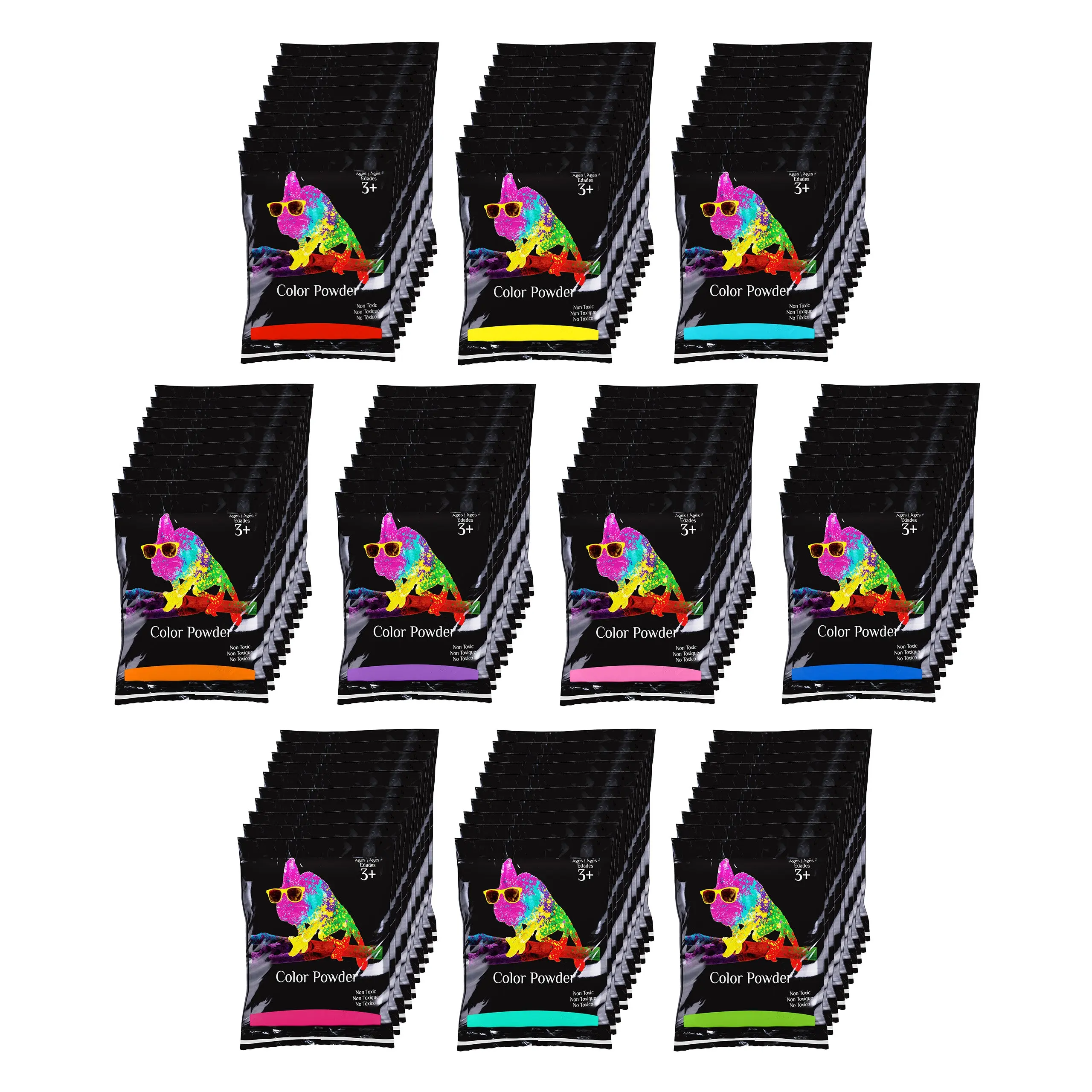 Color Powder 70 Gram Individual Packets | 10 Colors | 4 Quantities Available