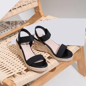 [New Arrival] VEPOSE Women's Comfortable Wedge Espadrilles Sandals with Elastic Ankle Strap for Beach Girl Summer