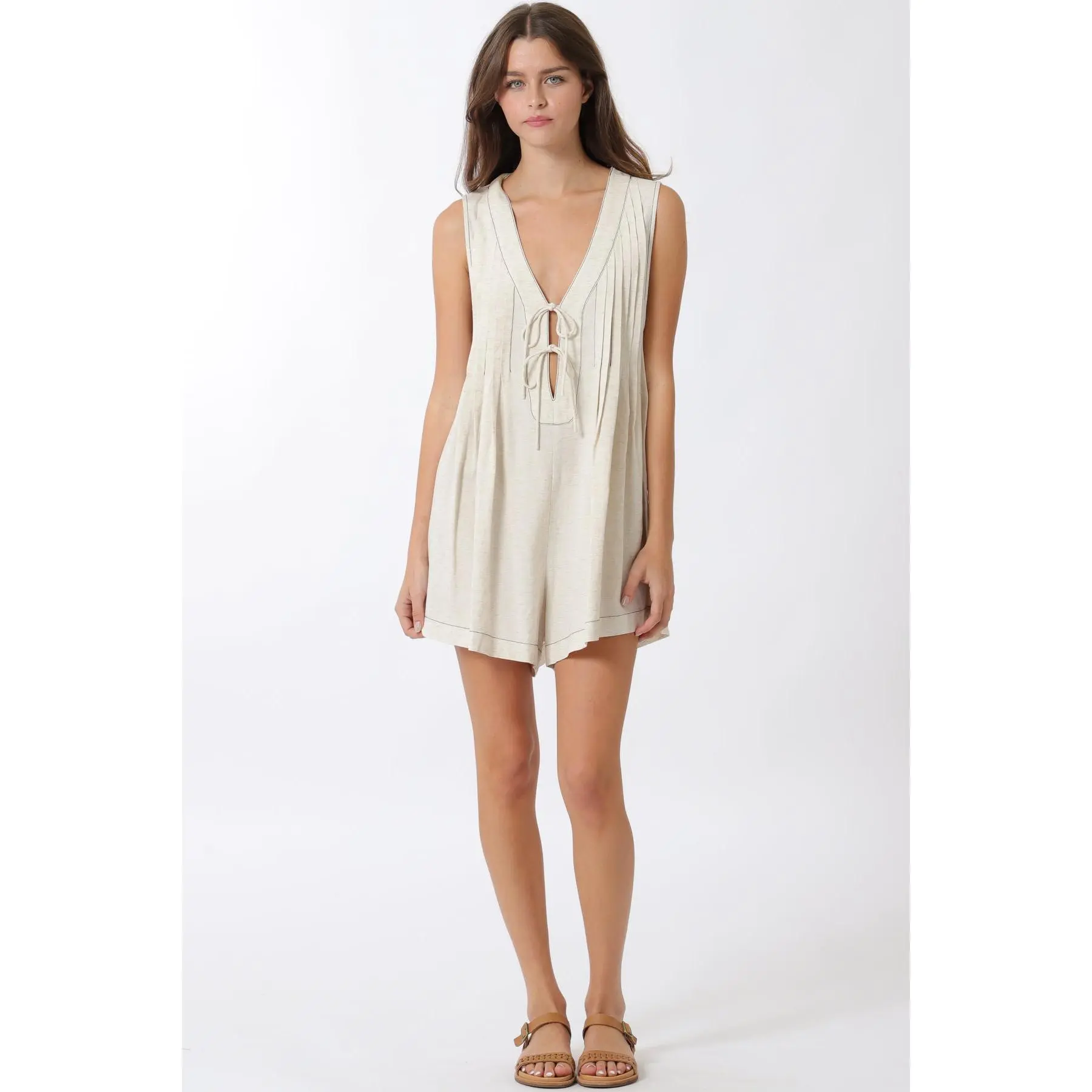 Khaki Sleeveless Romper