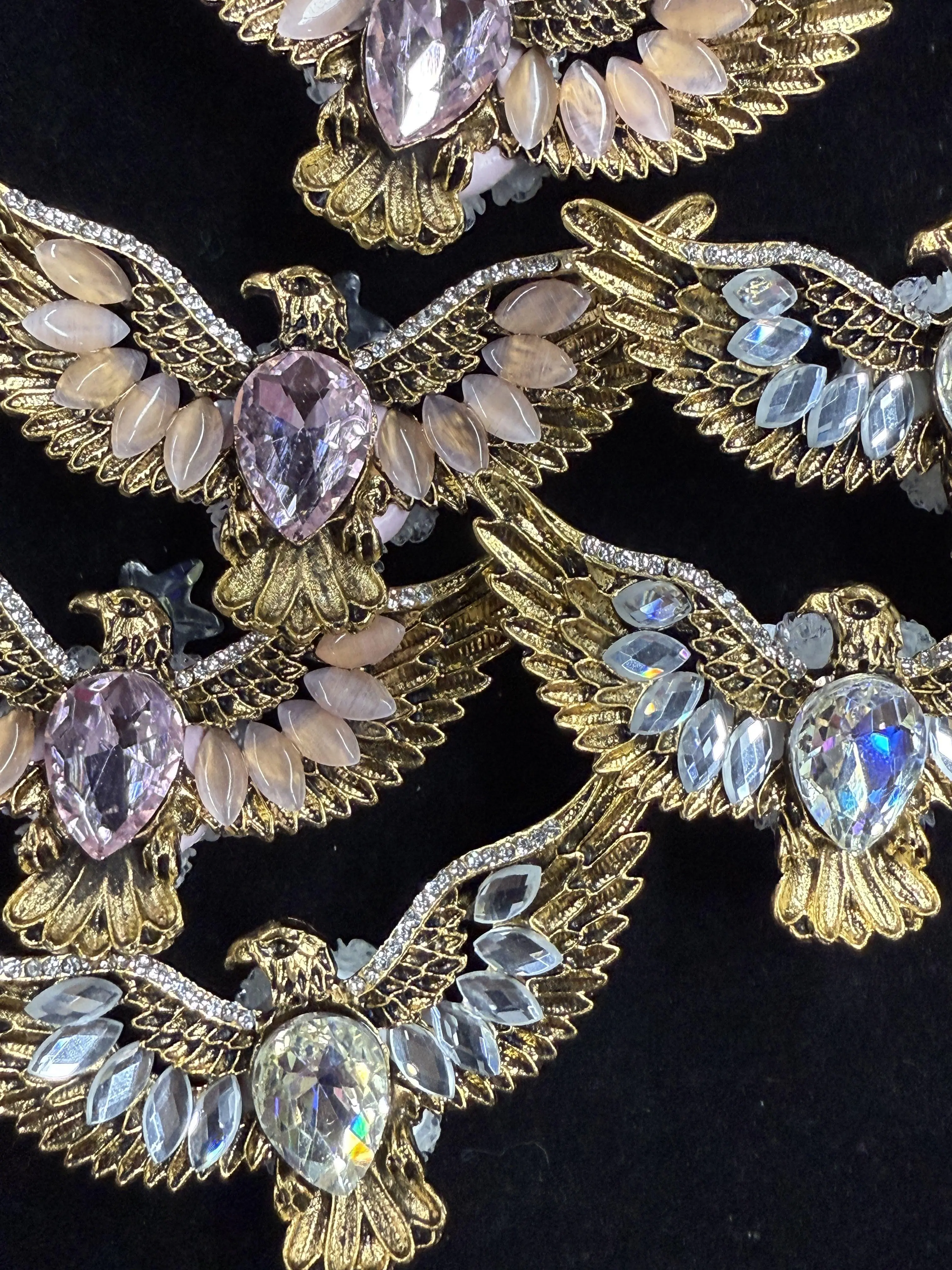 (344-345) 2PCS Eagle Charms | Luxury Rhinestone Wing Pendant for DIY Jewelry