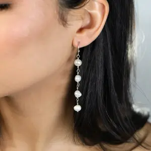 Freshwater Pearl Drop Earrings – 925 Sterling Silver