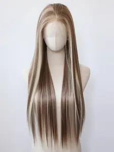 Platinum Highlight Wig 13x4 Lace Front Wigs Synthetic Lace Front Wig High Temperature Fibers Soft Glueless Wigs Synthetic Straight Wig