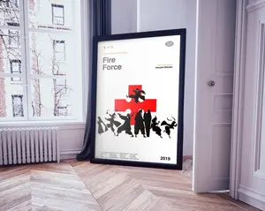 Fire Force Minimal Poster, Enen no Shouboutai Silhouette Art, Modern Anime Wall Decor, Minimalist Anime Print, Anime Room Decor