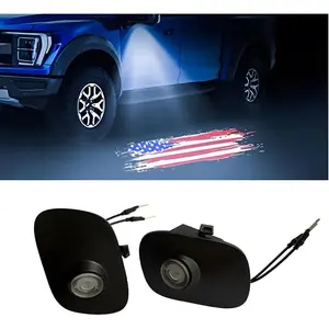 2 count Side Mirror Logo LED Welcome Lights Puddle Lamp Projector Door Light Floor Light Accessories Suitable for 2015 2016 2017 2018 2019 2020 2021 2022 2023 2024 2025   F150 F250 F350