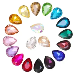Tear Drop Large Size Pear Shape K9 Crystal Pointed Back High Quality DIY Decoration Jewelry Making Beading Gems