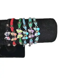 Colorful Butterfly Beaded Bracelets Set of 6 for Women Girls Fashion Jewelry Accessories