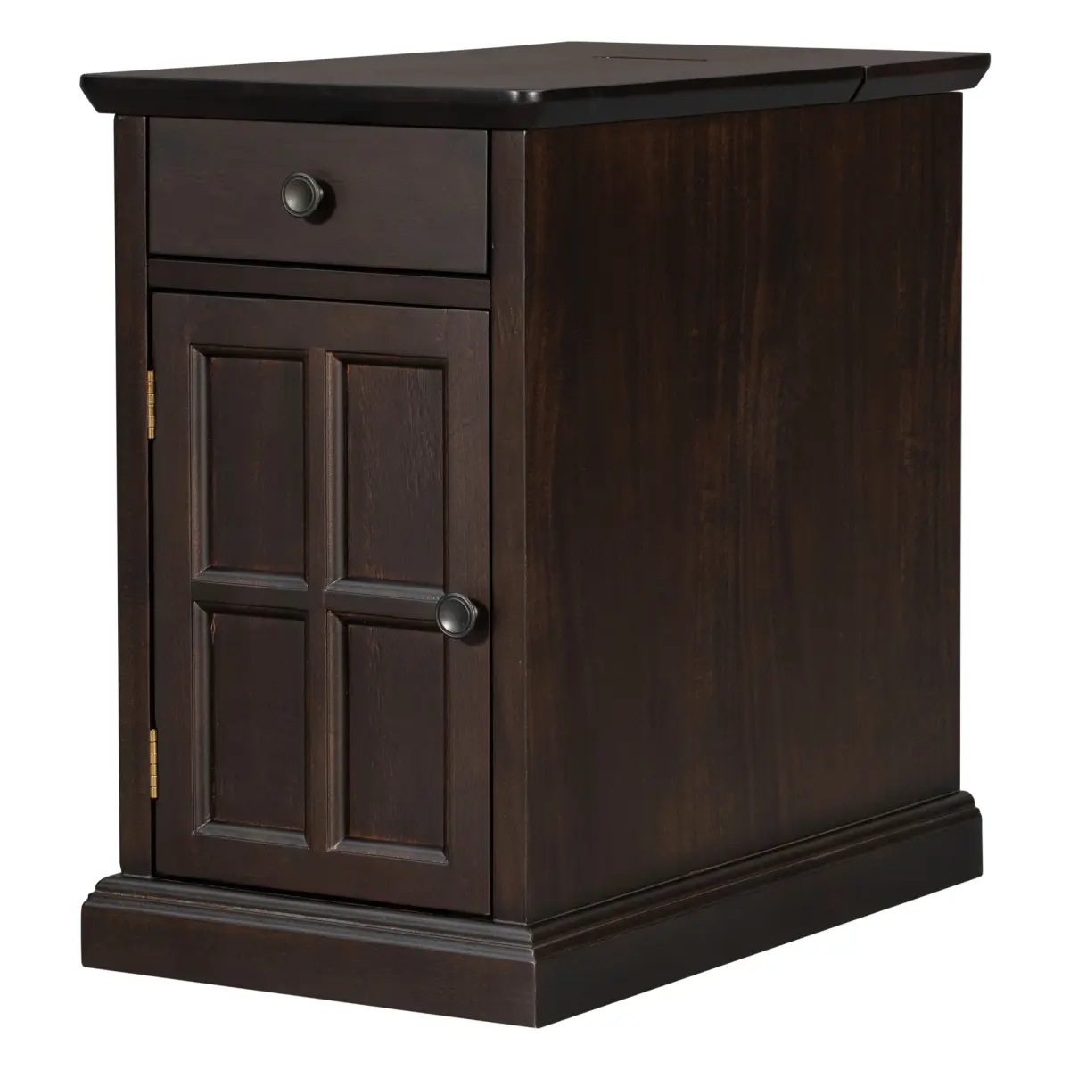 23"H×14"W×24.3"D Lift Top Rectangle End Table - Acacia Wood & MDF Wood-Accent Chairside Table with Power Outlet, USB Port, Cup Holder, Drawer, Storage Cubby, 110LBS Load, No Assembly for Living Room Bedroom, Rectangle End Tables, Wood-Accent End Tables
