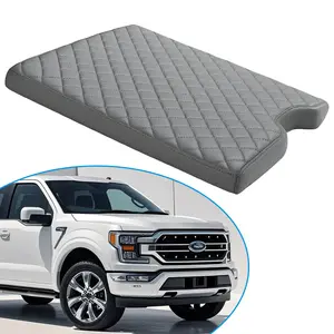 Custom Fit for Ford F150 2015-2022 Armrest Cover Jump Seat PU Leather Waterproof Console Lid Protector Pad Anti-Scratch Center Console Cover