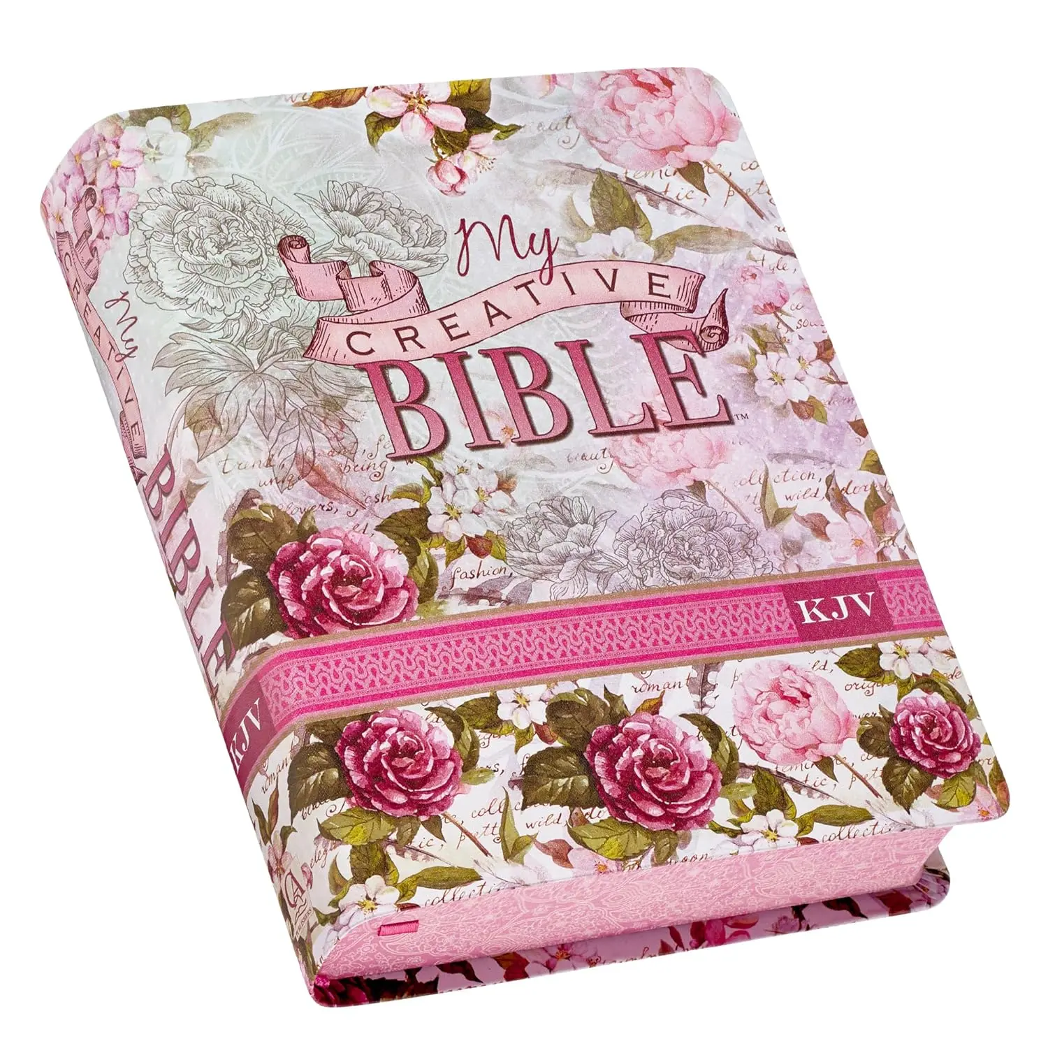 KJV Holy Bible: My Creative Coloring Bible with Scripture Illustrations, Faux Leather Flexcover, Ribbon Marker, Pink Floral Design (KJV Creative Editions)