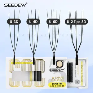 Seedew 12Rows/Tray U Shape 3D/4D/5D Lashes UU Eyelash Extensions Volume Lashes 0.07mm C/D Curl MIX8-15mm Lash Makeup Tools for Beauty Salon