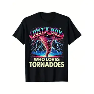 Tornado Lover Tee - Soft Cotton, Breathable & Comfortable Short Sleeve Shirt with Storm Chaser Print - Perfect Gift for Youngsters