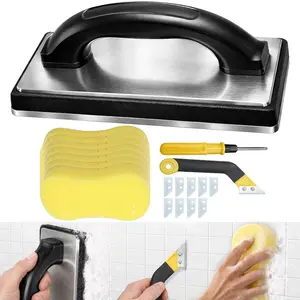 18 count Professional Grout Float Sets for Grout in Tiles,Complete Tile Repair Kit for Repairing Tiles, Scraping Out Old Grout,Applying Grouts,Masonry Stucco Drywall Concrete