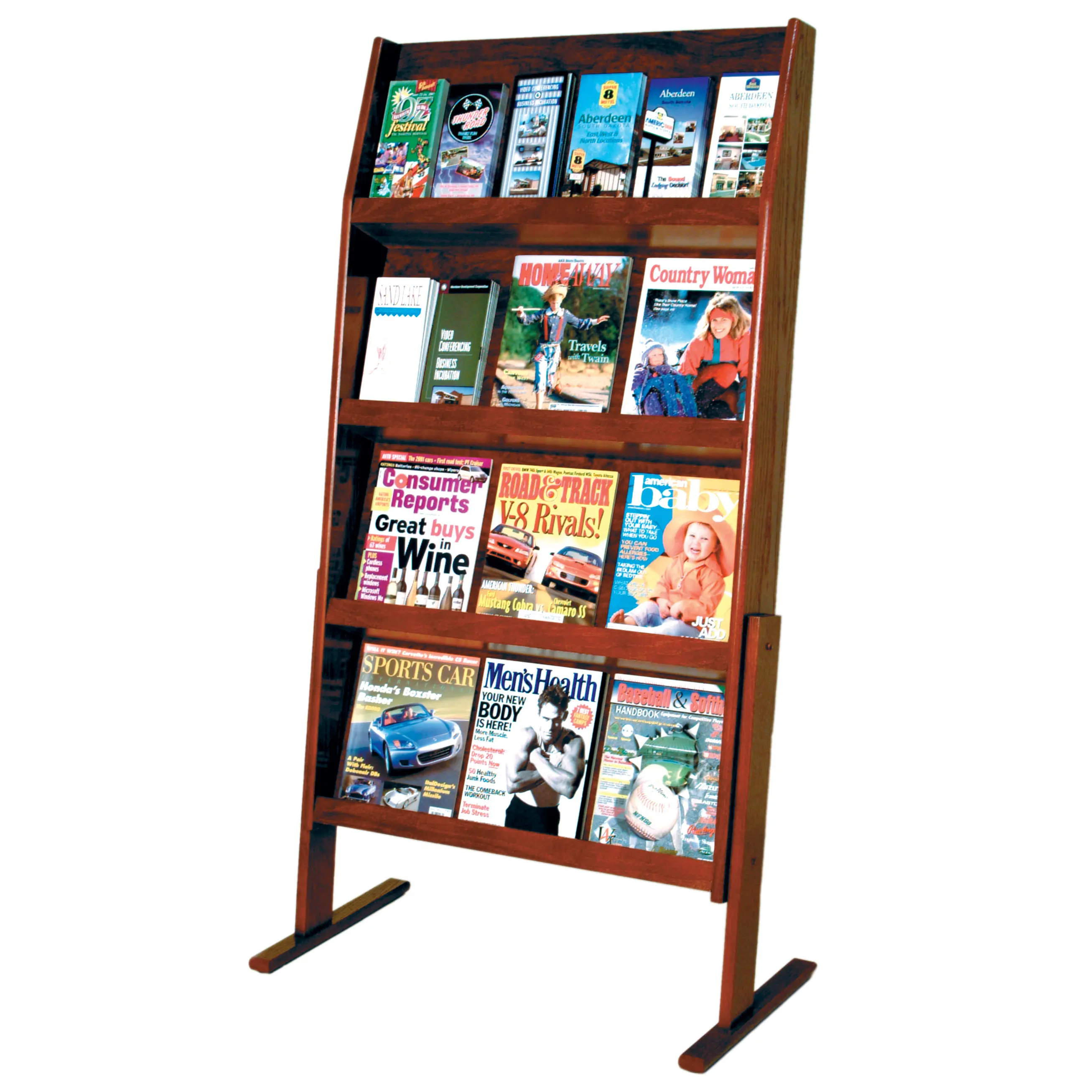 FixtureDisplays® Slope™ 24 Pocket Standing Literature Display 1040101-NF