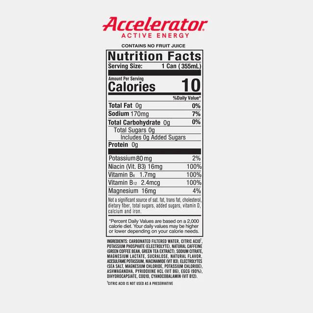 ACCELERATOR ROCKET POP 12 ct/ 12 oz ZERO SUGAR ENERGY DRINK