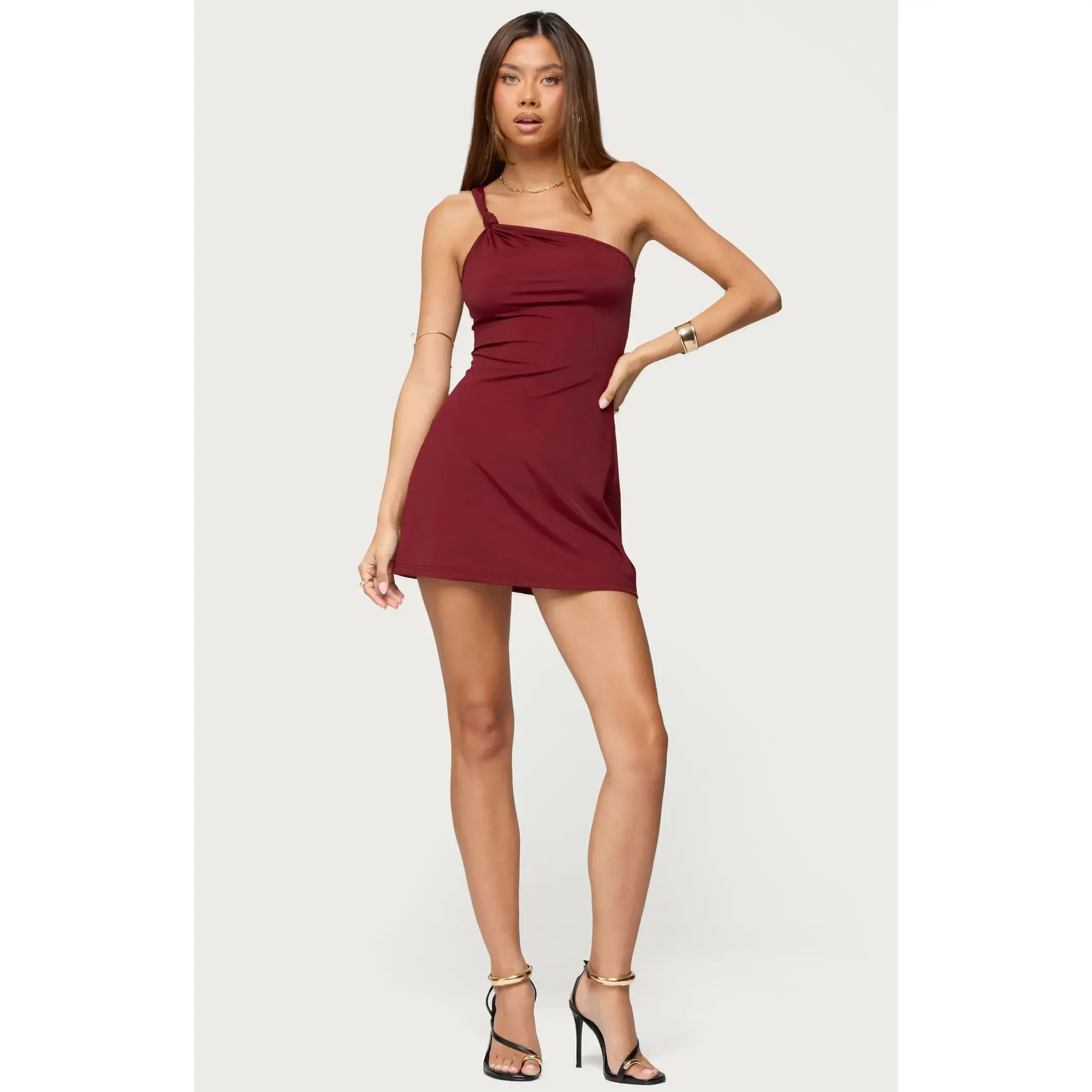 Edikted Women's Saffey Knotted One Shoulder Mini Dress