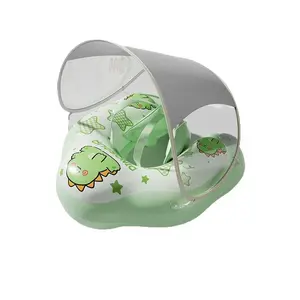 2026 Swimming ring with sunshade,esplash pad，press to inflate, children's inflatable PVC swimming ring, summer water play sun protection life ring, beginner swimming inflatable ring, inflatable pool float swim