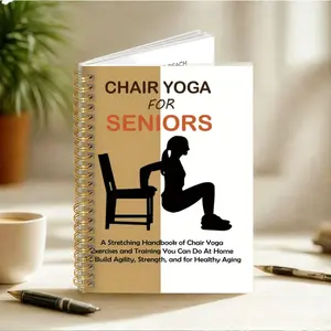 1pc 5.5x8.3 in Chair Yoga for Seniors Notebook Spiral Bound Exercise Plan with Illustrated Poses, Stretching & Strengthening Exercises for Flexibility, Strength - Ideal Gift for Family Members,Spiralbound Notebook