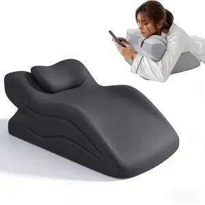 Universal multifunctional neck pillow for lying down, ergonomically designed memory foam—soft yet supportive, suitable for sleeping and reading, all-season multi-purpose knit fabric, neck and back support, includes a washable pillowcase.