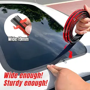 Easy to install Universal 19mm T-Type Car Windshield Rubber Seal Strip 5M. Waterproof & Noise Reduction Weatherstrip w/ Adhesion Promoter stuff
