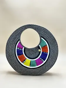 Cromático Bag - Handmade Vegan Handbag by Colombian Artisans with Palm Leaves Colorblock Patchwork Design