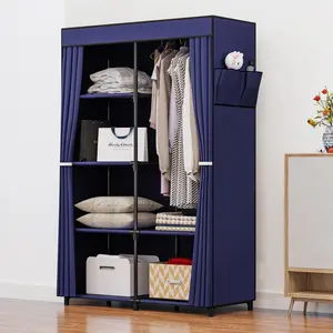 INGIORDAR Portable Wardrobe Storage Organizer, Metal Hanging Rack, Non-Woven Fabric, 51 Inch, Plastic Hangable, for Apartment & Dormitory
