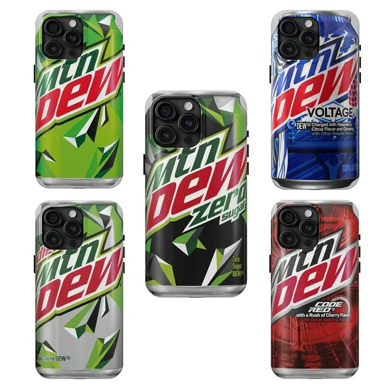 Mountain Dew Plaid Shell Cellphone Casing - Tough Protection for iPhone 16,15,14,13,12,11 Pro Max, Plus, Mini - Compatible with Diet, Original Soda, Code Red Cherry Themed Designs