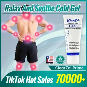 Clearzal Soothing Cooling Gel 100g, Relieving Body Gel, Cooling with Menthol and Frankincense, Helps Relieve Muscle Tension , Relax your waist, legs, knees, shoulders and neck to relieve fatigue, Sports Soothing Cooling Gel Body Care Lotions