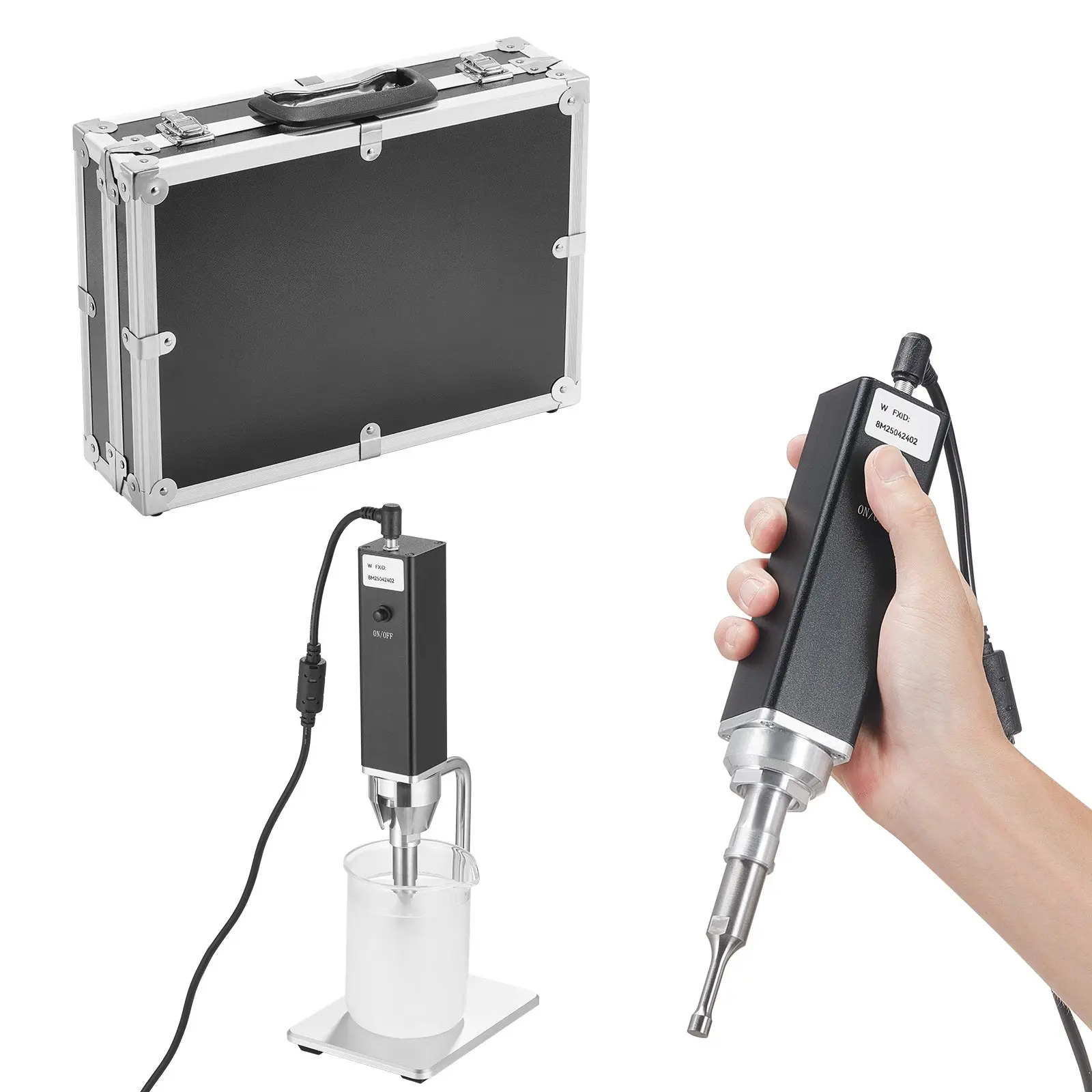 VEVOR Portable Ultrasonic Homogenizer - 300W Power 30KHz Ultrasound Sonicator Processor, 0.3in Titanium Alloy Probe, 50-300ml Capacity, Handheld/Desk Dual Use with Stand, Energy-Efficient Aluminum Cell Disruptor Mixer for Healthcare, Biotechnology, Food