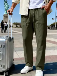 2025 New Cross Border Pants Men's Spring/Summer Soft Casual Loose Straight Leg Athleisure Pants American Oversize Trousers