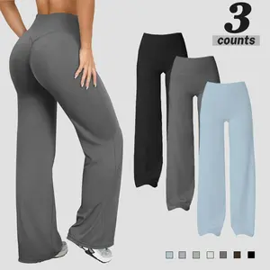 Women's high waisted casual pants with V-shaped back seam, comfortable yoga pants, comfortable stretch casual pants, minimalist casual pants with slight horn