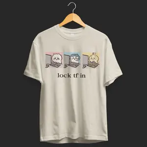 Funny Chiikawa Hachiware Usagi Meme Lock tf in Shirt, Cute Japanese Anime Manga Inspired Shirt, Unisex Shirt, Birthday gift for Men Women