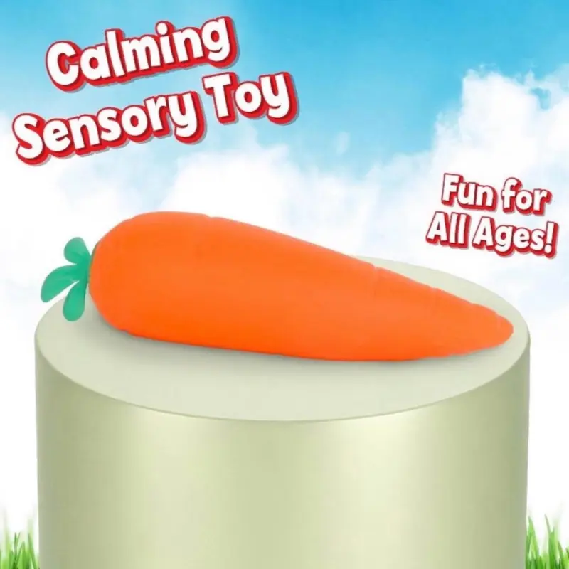 SunnyDay Carrot Squishy, Stress Relief Toy, Classic Novelty Toy for Kids