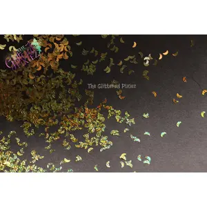 GOLD holographic  effects MOON shape Glitter- Pixie Shapes