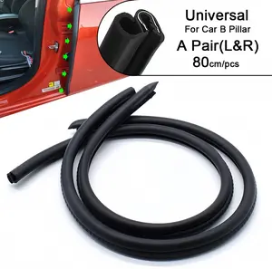 Car Door Seal Strip - 2PCS B-Pillar Sealing Strip, Automotive Rubber Frame with Buckle EPDM Gasket Weather Stripping for Soundproofing, Dustproof Noise Reduction Edge Trim, Silent | Universal for Cars, Trucks, SUVs, RVs