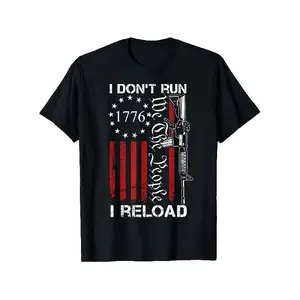 Men's Oversized 100% Cotton Short Sleeve Menswear T-Shirt - Patriotic AR15 Rifle & Old American Flag Graphic, Round Neck, Streetwear, Regular/Extra Long Plus Size, Ideal for Father's Day, Independence Day