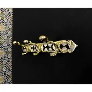 Brass Wall Hooks – with Bone & Black Resin