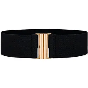 Women's Elastic Belts for Dresses  Wide Cinch Black  Belt