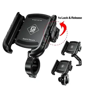 Motorcycle Bike Phone Holder with USB Charger, Shockproof Bracket, GPS Clip Holder for 5.4-7.2" Mobile Phone Stand