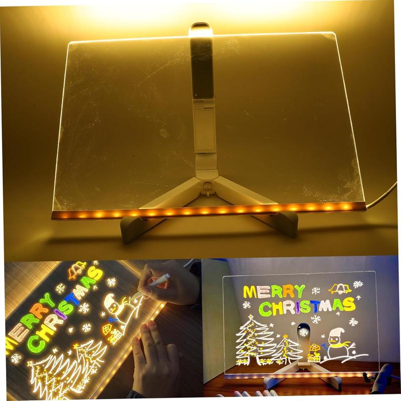 Lumiboard   LED Noteboard 13.8"x10" Acrylic Dry-Erase Board with Stand for Children's Educational Activities