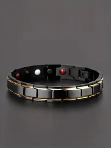 4 in 1 Magnetic Bracelet, Metal Bracelet, Punk Style Stainless Steel Bracelet for Men, Fashion Jewelry for Party, Ideal Gift for Him, Trendy All-match Stylish Accessory for Birthday Gift, High Quality Bracelet