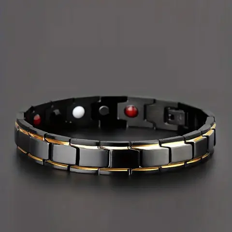 4 in 1 Magnetic Bracelet, Metal Bracelet, Punk Style Stainless Steel Bracelet for Men, Fashion Jewelry for Party, Ideal Gift for Him, Trendy All-match Stylish Accessory for Birthday Gift, High Quality Bracelet, Fashionable Bracelet