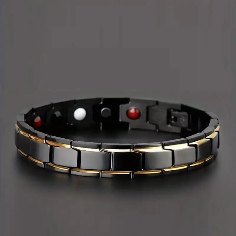 4 in 1 Magnetic Bracelet, Metal Bracelet, Punk Style Stainless Steel Bracelet for Men, Fashion Jewelry for Party, Ideal Gift for Him, Trendy All-match Stylish Accessory for Birthday Gift, High Quality Bracelet, Fashionable Bracelet